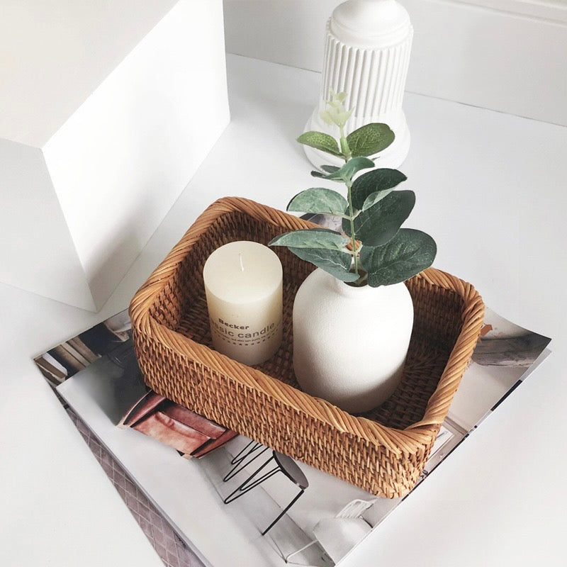 Hand-Woven Rattan Basket