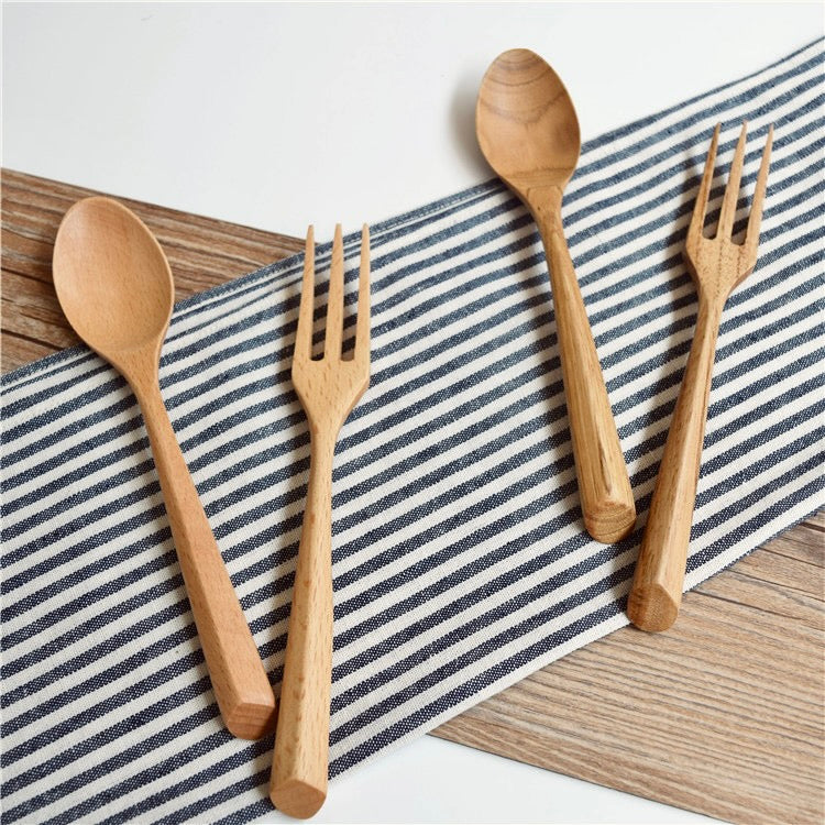 Carved Wood Serving Set