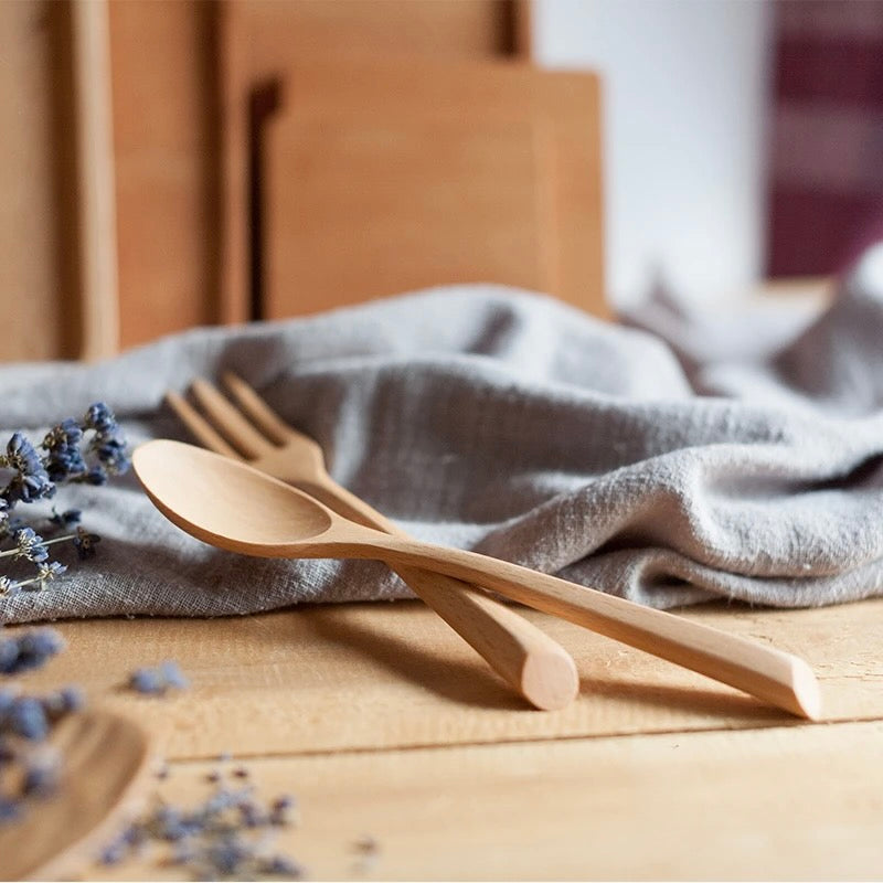 Carved Wood Serving Set