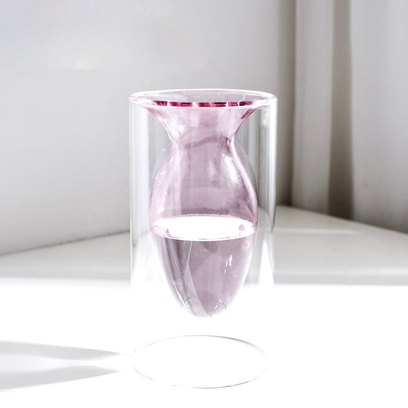 Double Walled Glass Vase