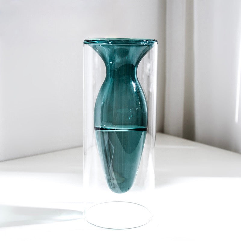 Double Walled Glass Vase