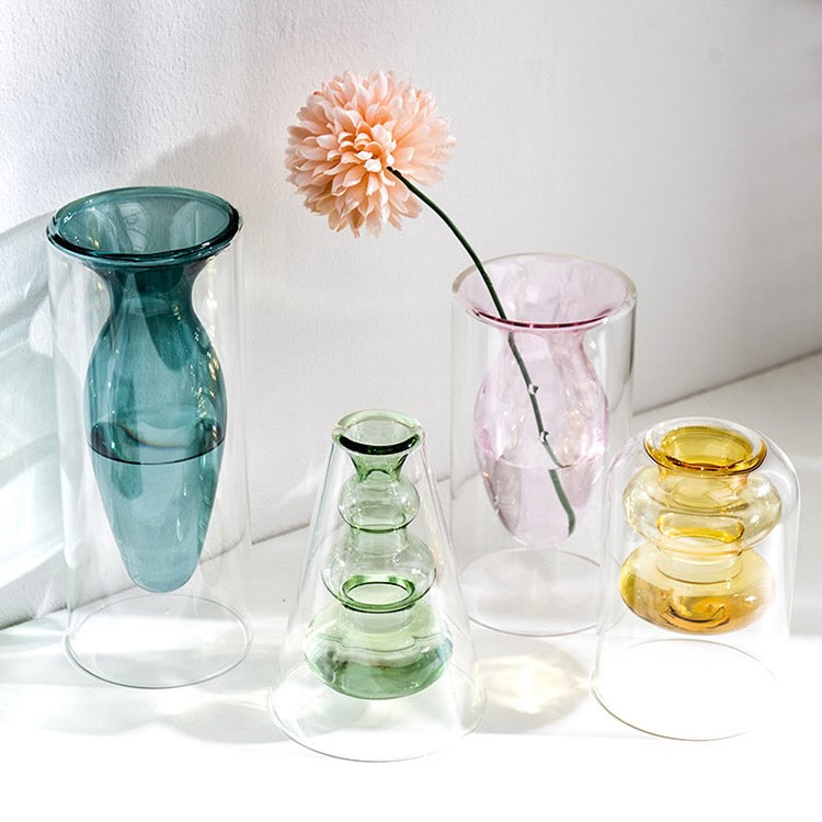 Double Walled Glass Vase