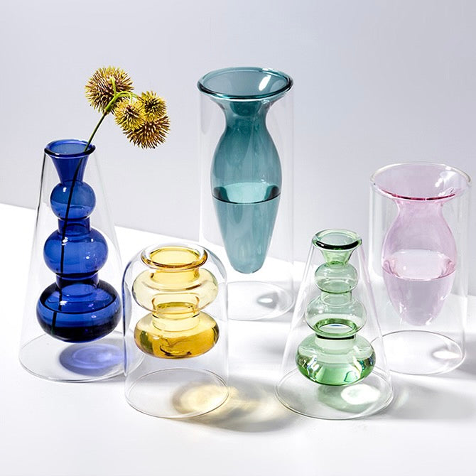 Double Walled Glass Vase