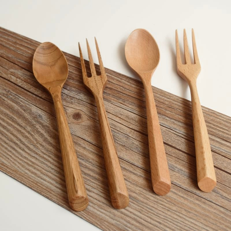 Carved Wood Serving Set