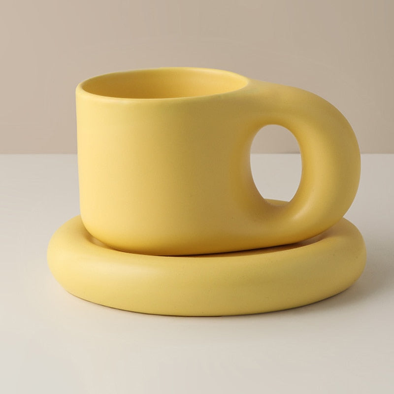 Chunky Accent Mug & Saucer