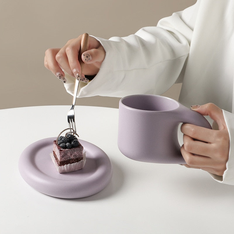 Chunky Accent Mug & Saucer