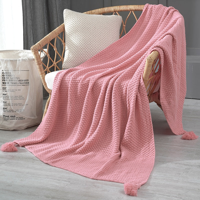 pink throw blanket