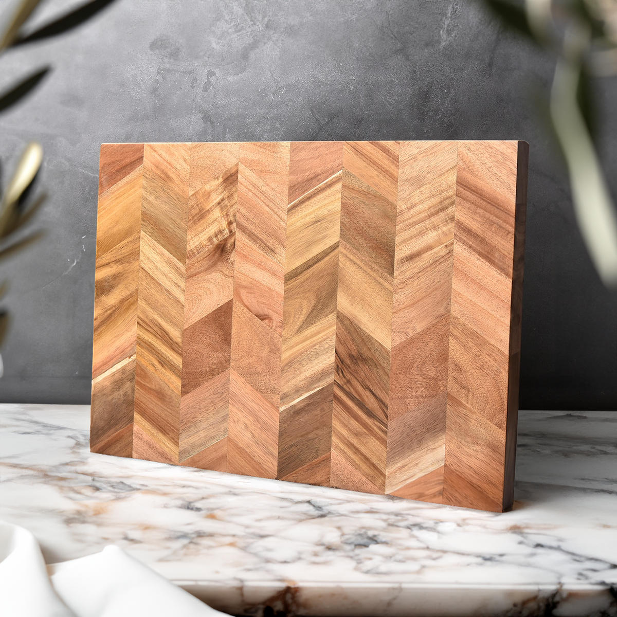 Acacia Herringbone Chopping Block