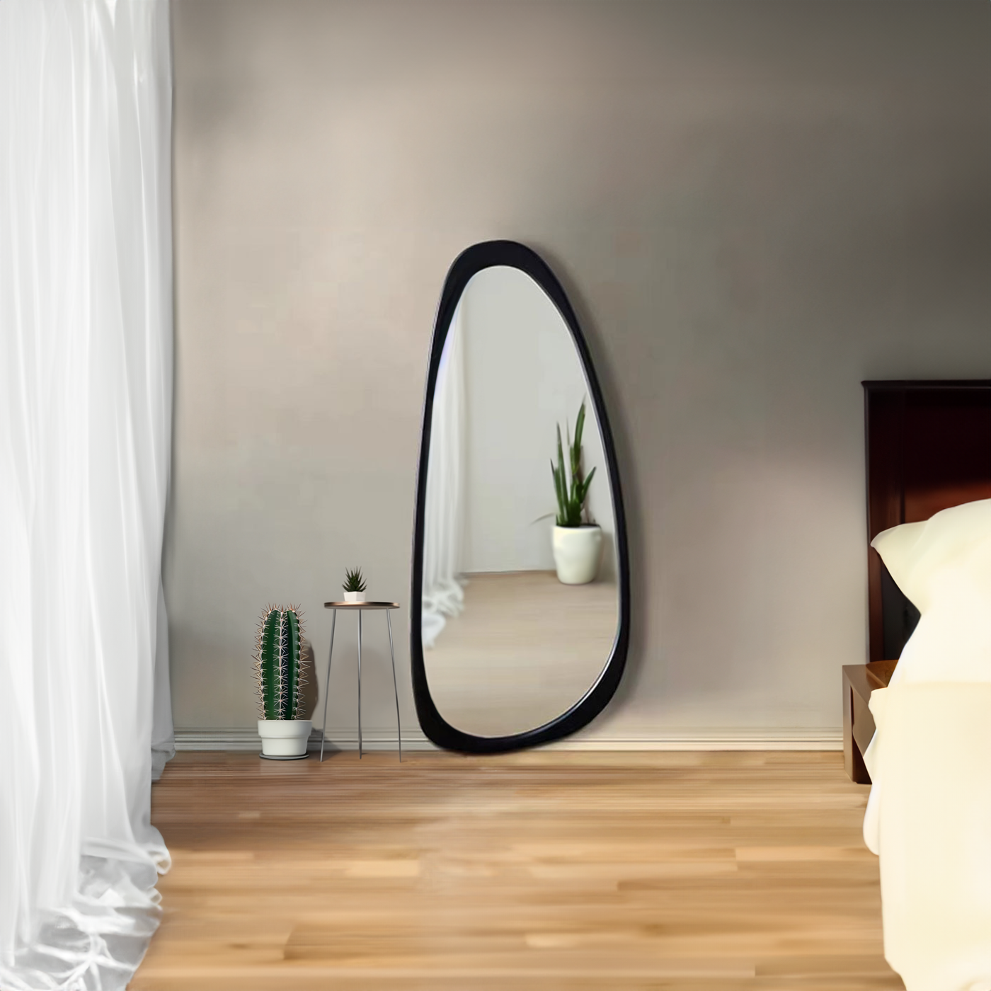 Asymmetric Modern Framed Mirror