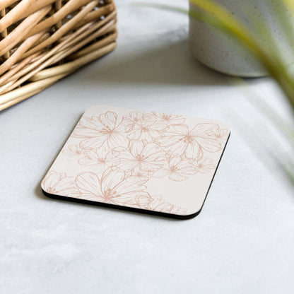 Delicate Floral Cork Coaster