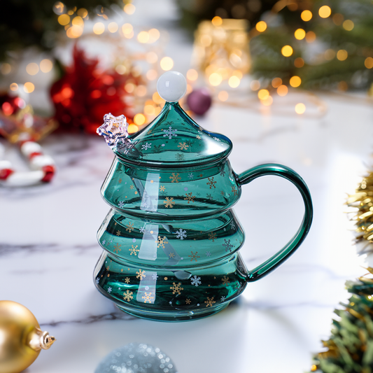 Lidded Christmas Tree Mug