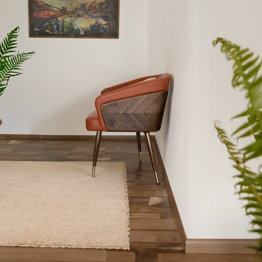 Walnut & Leather Dining Chair