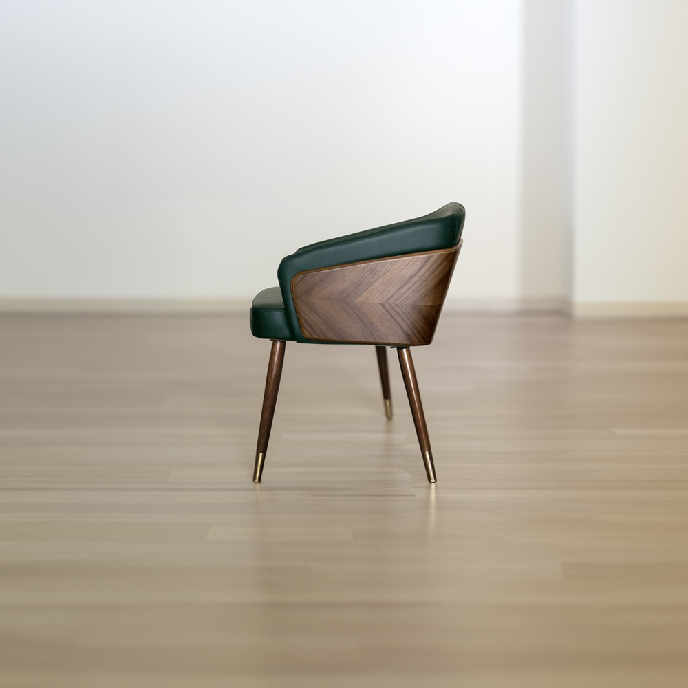 Walnut & Leather Dining Chair