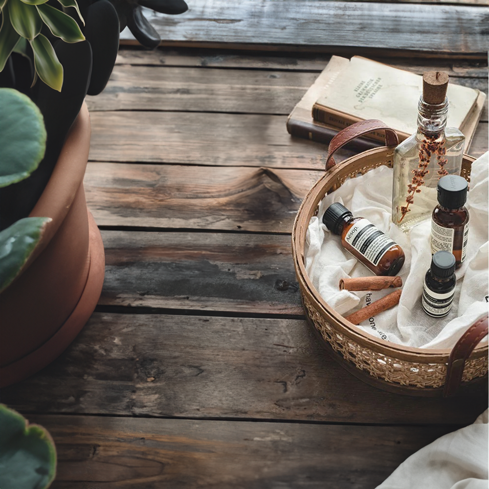 Natural rattan tray