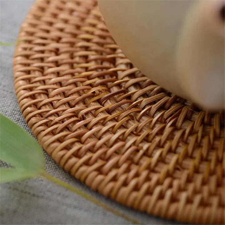 Woven Rattan Coasters & Placemats