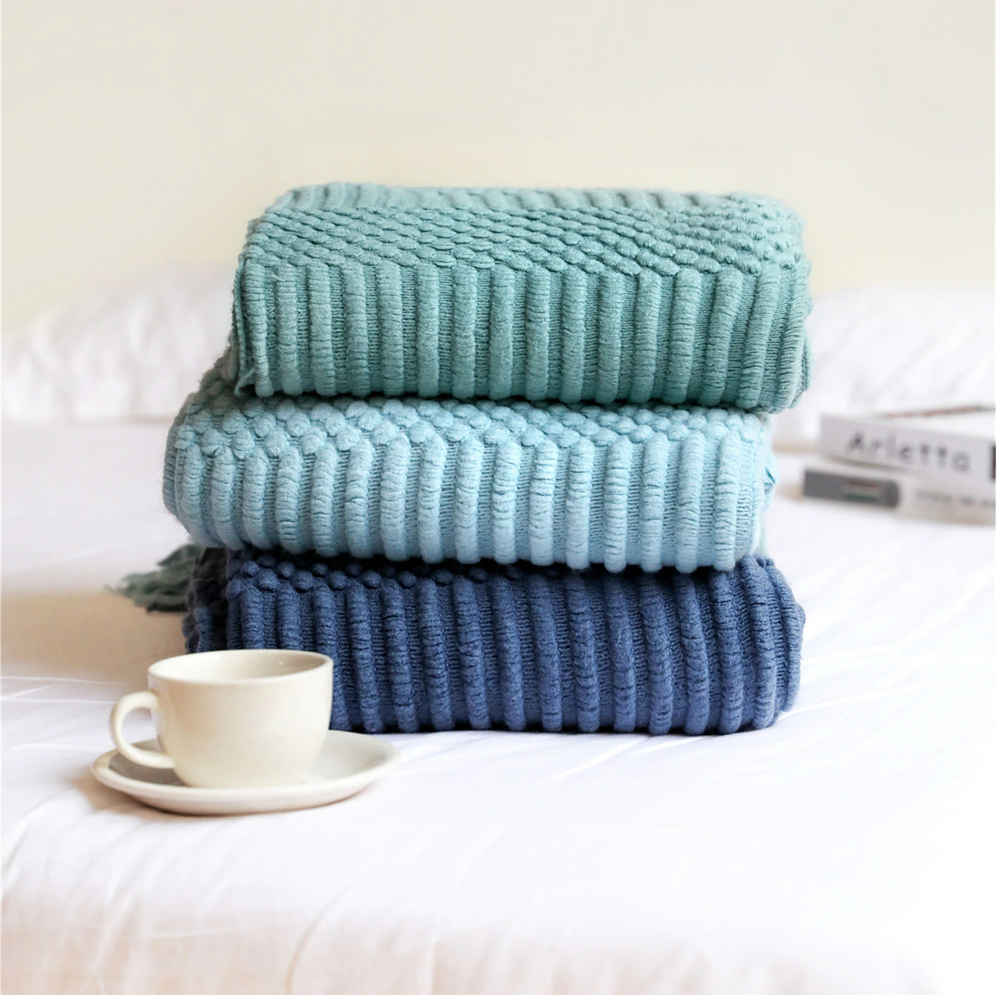 Ribbed Textured Throw Blanket