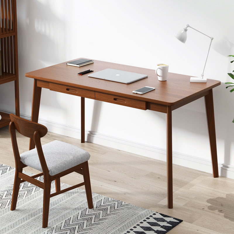 wood desk with drawers