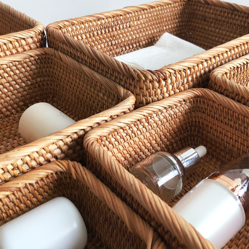 Hand-Woven Rattan Basket