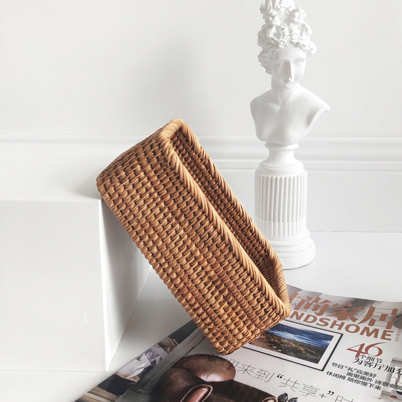 Hand-Woven Rattan Basket