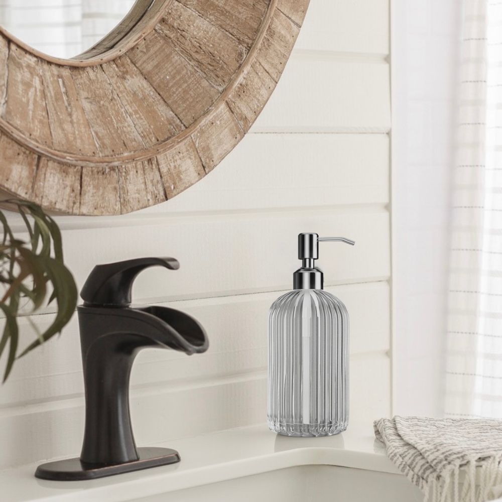 Glass & Steel Soap Dispenser