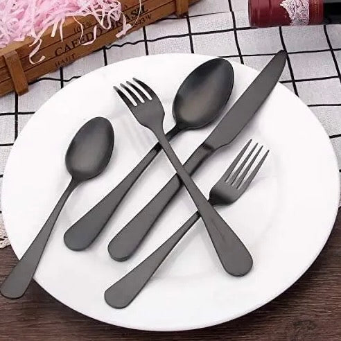 Matte Black Individual Cutlery