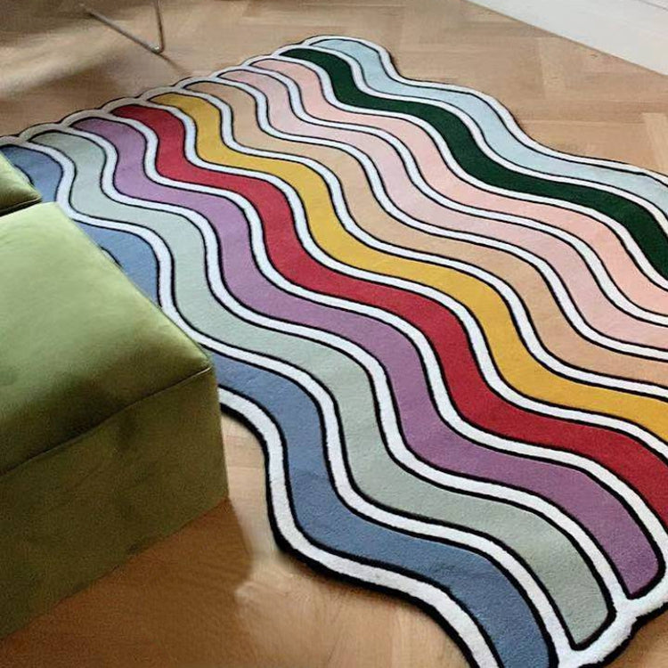 Eclectic Wavy Rainbow Rug