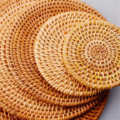 Woven Rattan Coasters & Placemats