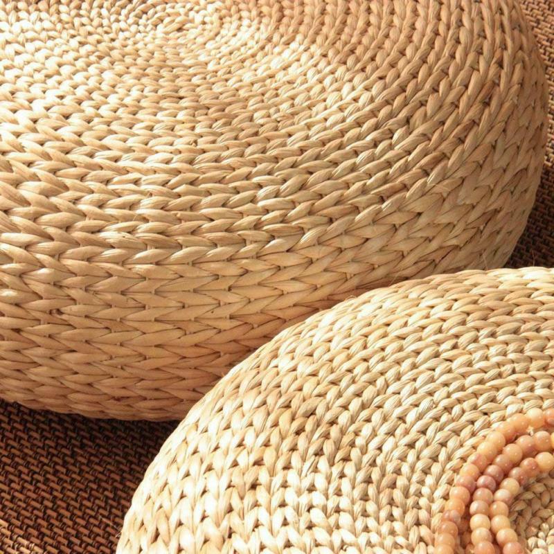 Round Woven Rattan Ottoman