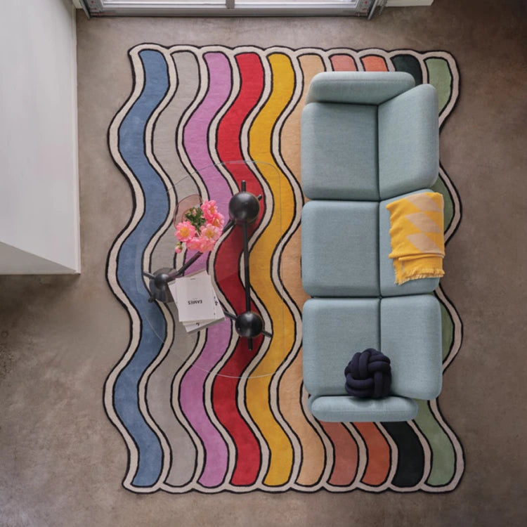 Eclectic Wavy Rainbow Rug