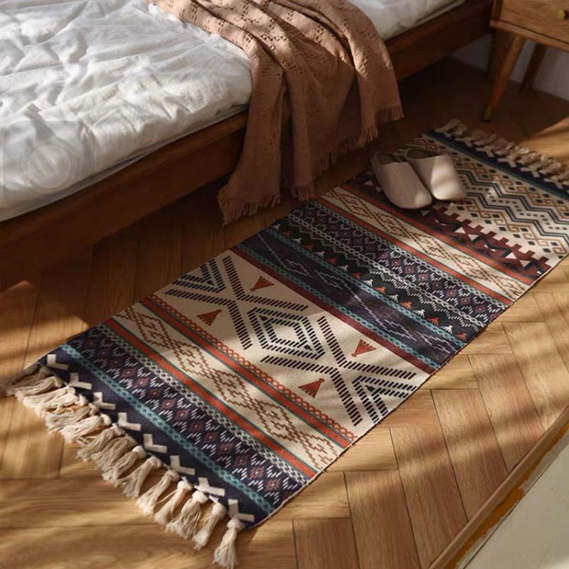 Tasseled Bohemian Patterned Rug