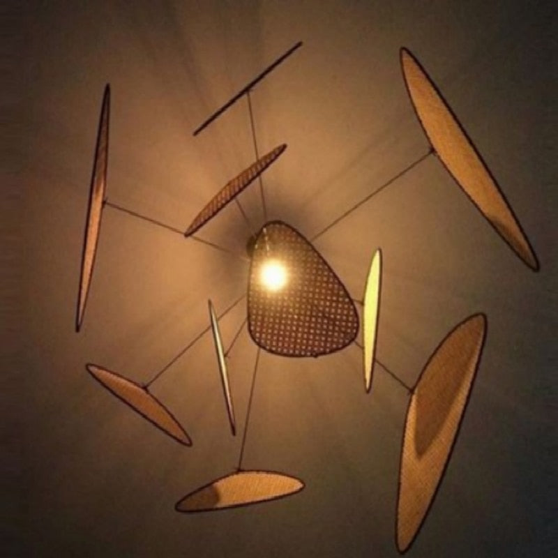 Rattan Petal Pendant Light