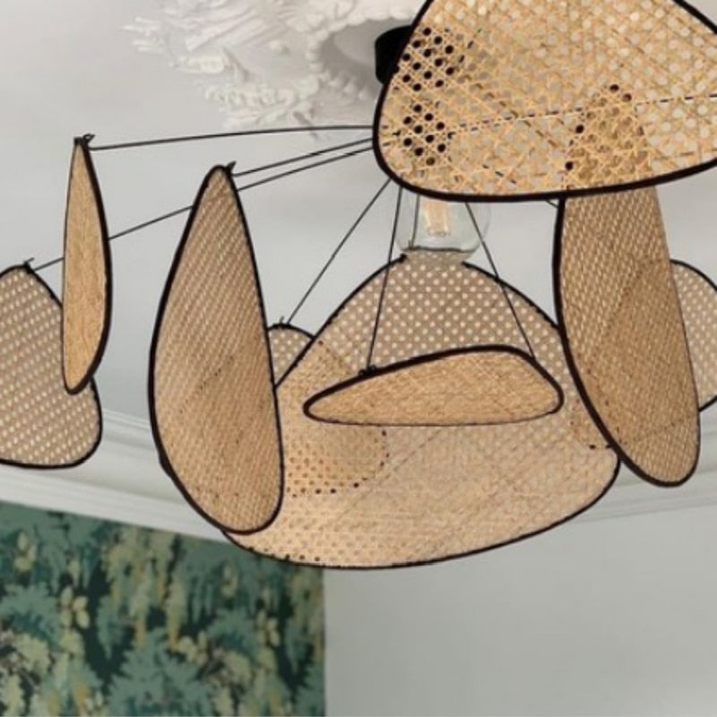 Rattan Petal Pendant Light