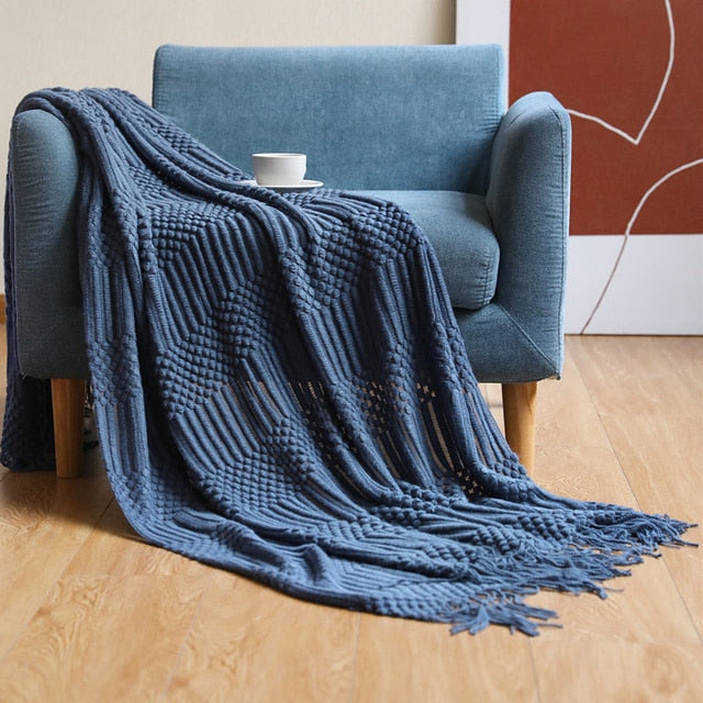 Ribbed Textured Throw Blanket