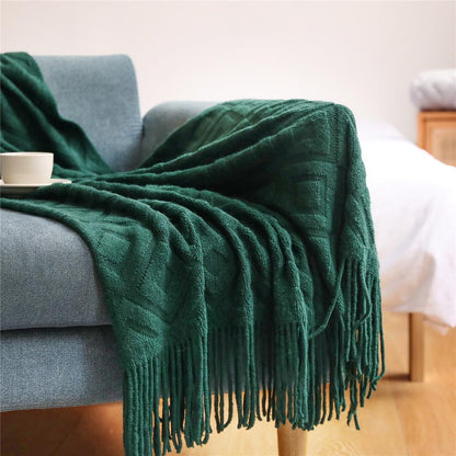 Textured Yarn Throw Blanket