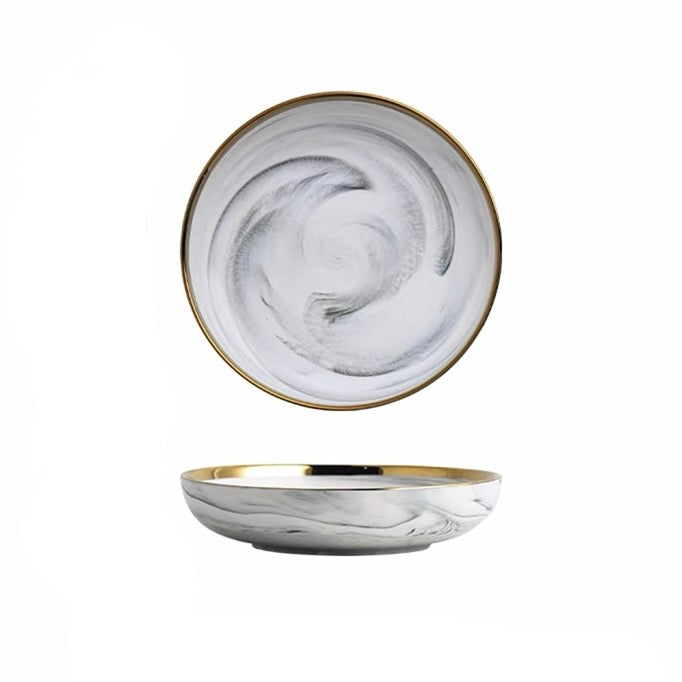 Gold Rimmed Marble Dinnerware