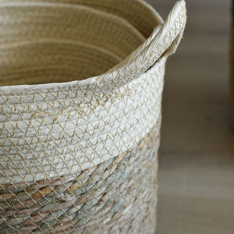 Ivory Woven Round Basket