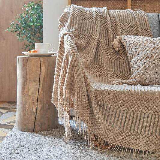 Ribbed Textured Throw Blanket