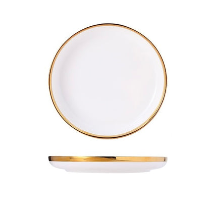 White & Gold Porcelain Dinnerware