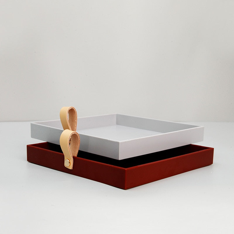 Square Leather Serving Tray