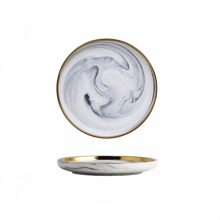 Gold Rimmed Marble Dinnerware