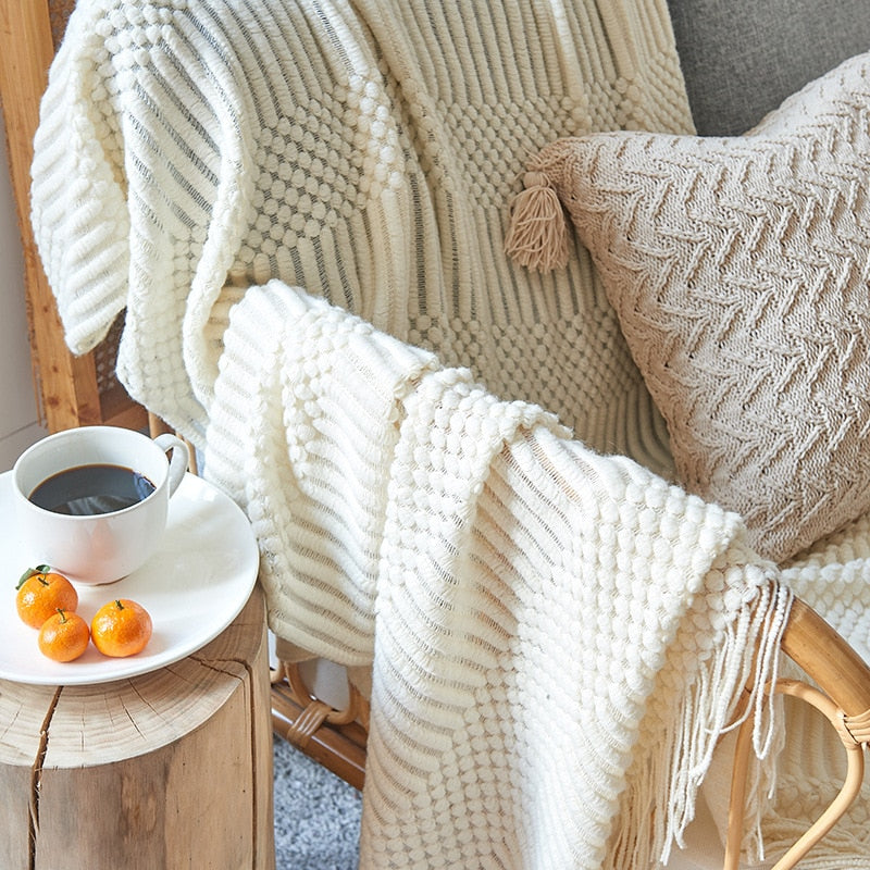 Ribbed Textured Throw Blanket