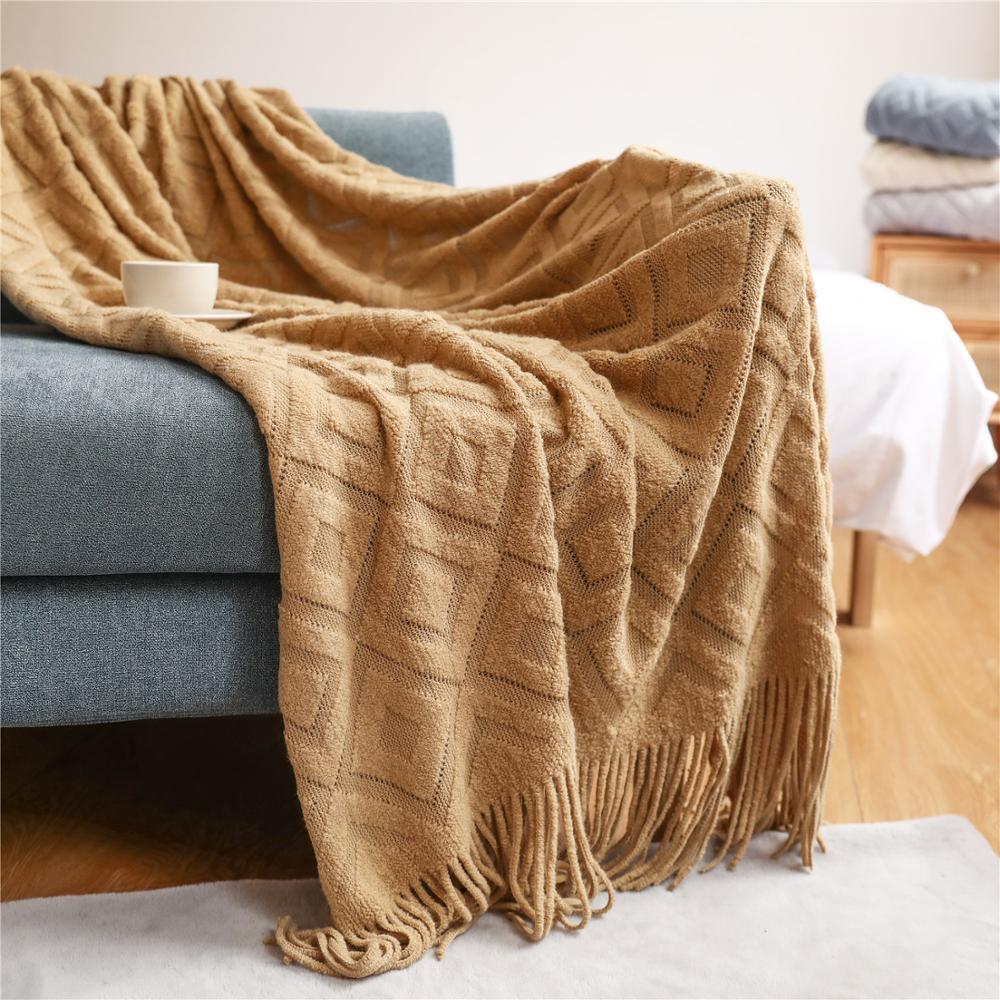 Textured Yarn Throw Blanket