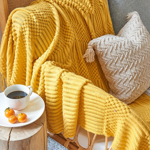 Ribbed Textured Throw Blanket