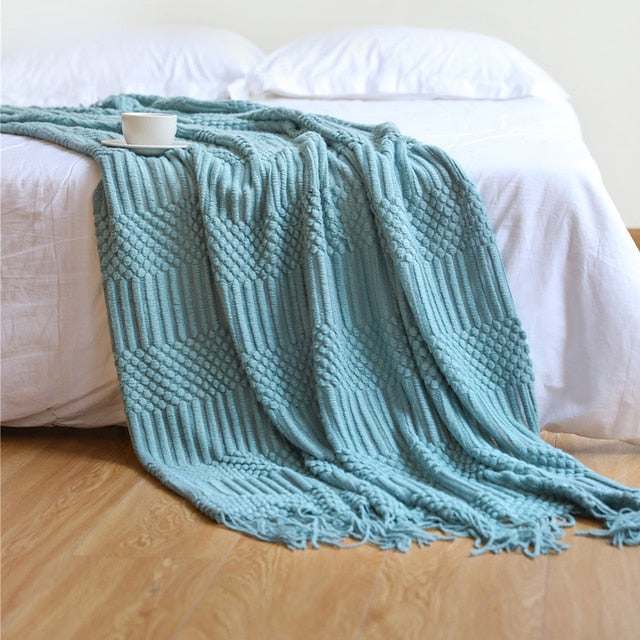 Ribbed Textured Throw Blanket