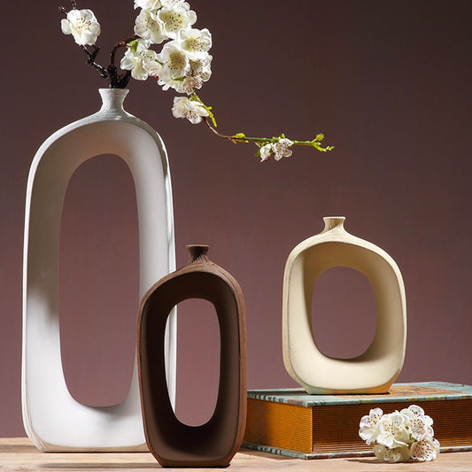 Asymmetrical Loop Ceramic Vases