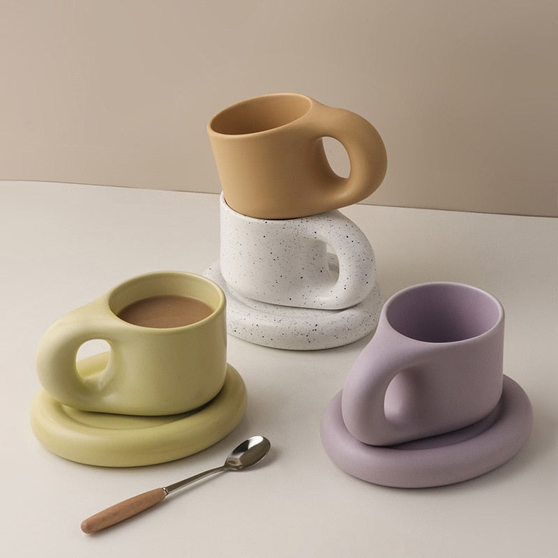 Chunky Accent Mug & Saucer