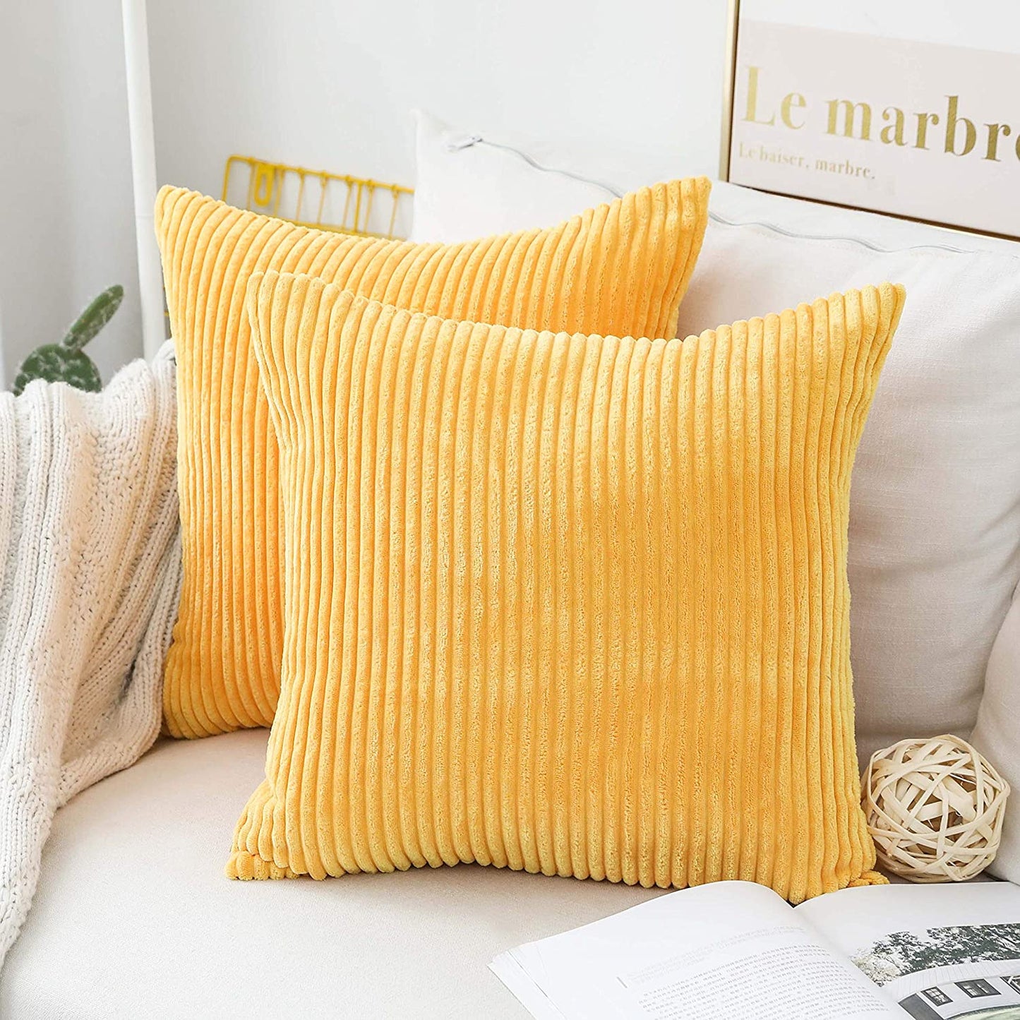 Ribbed Corduroy Throw Cushion