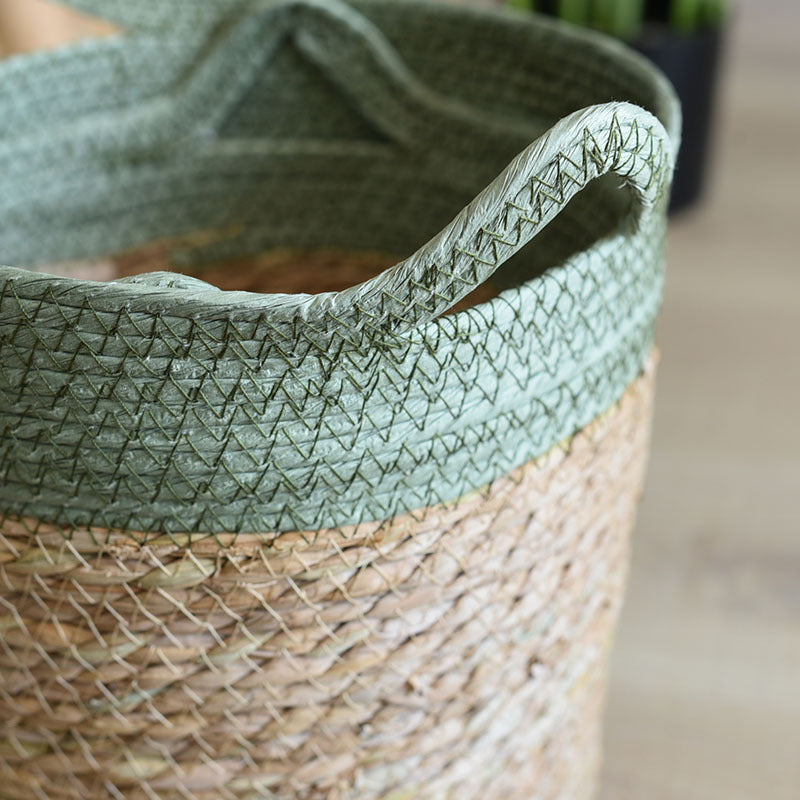 Sage Woven Round Basket