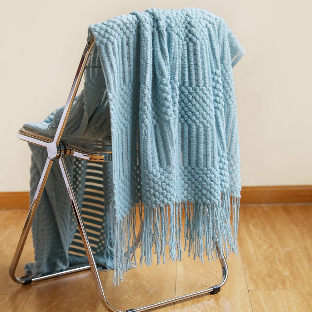 Ribbed Textured Throw Blanket