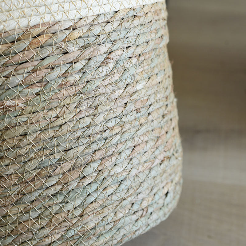 Ivory Woven Round Basket